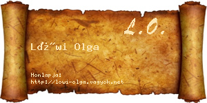 Löwi Olga névjegykártya